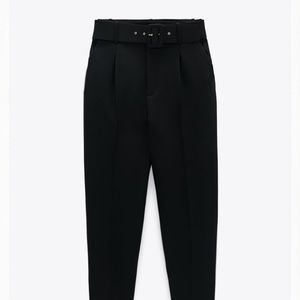 Zara pants with fabric covered belt